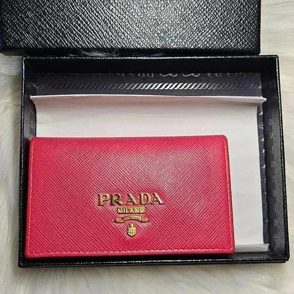 Prada Pink Saffiano  Cardholder - Picture 1 of 14